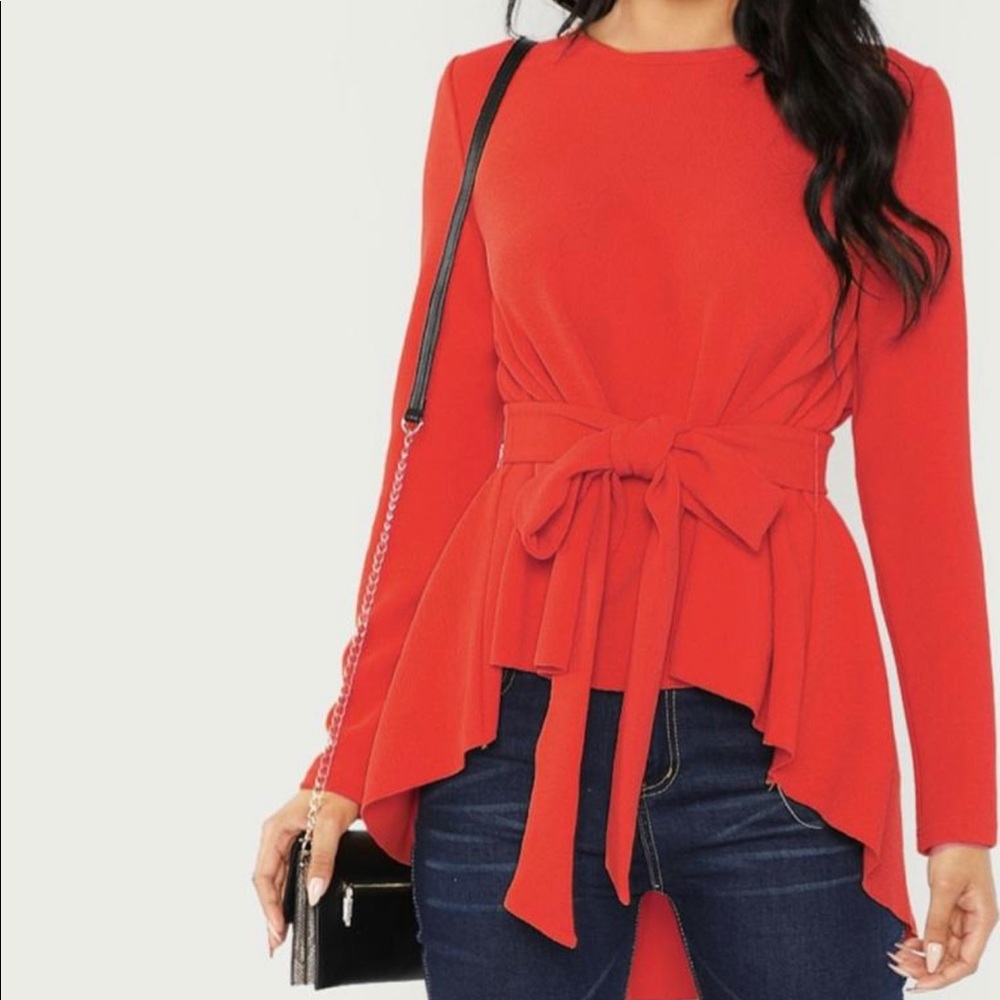 Self Belted Asymmetrical Top